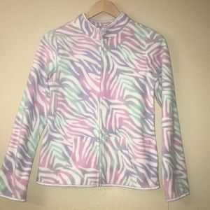 SO,girls colorful zebra zip jacket. Size XL.